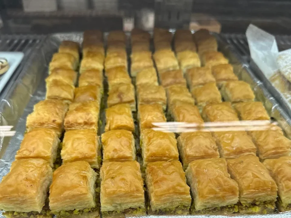 Double Pistachio Baklava - Rich, sweet pastry made of layers of filo filled with chopped pistachios.