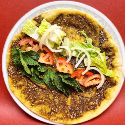 Za'atar Pie Sandwich - Savory pie with traditional za'atar seasoning.